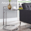 Mesa auxiliar de cristal y metal EG