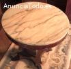 Mesa de madera maciza con tapa de marmol