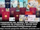 Pasaporte DNI licencia de conducir